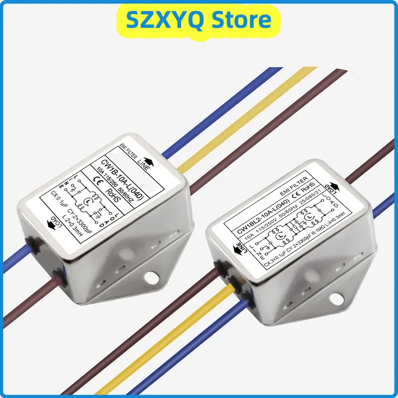 

Фильтр питания CW1B-3A/6A/10A-L(040) AC 250 В с проводом аудиоочиститель EMI защита от помех EMI линия аудиоочиститель