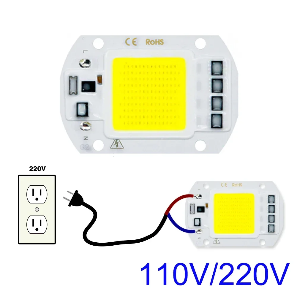 F6040 20W/30W/50W AC 220V modulo COB LED Chip diodi lampadina per riflettore di messa a fuoco esterna giardino perline di luce integrate