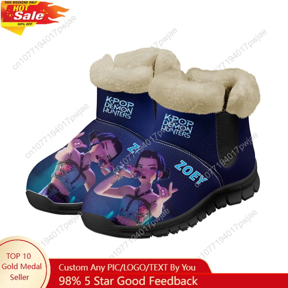 

KPop Demon Hunters Zoey Snow Boots Mens Womens Shoes Keep Warm Plush Casual Lightweight Outdoor Sports Shoes Custom Sports boots