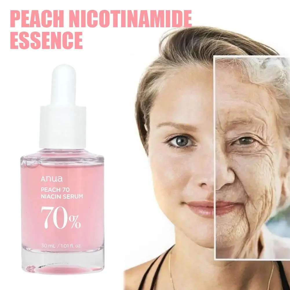 30ml Peach and Nicotinamide essence Moisturizing and Facial Brightening care Shrink Skin hydrating pores Skin essence S6B8