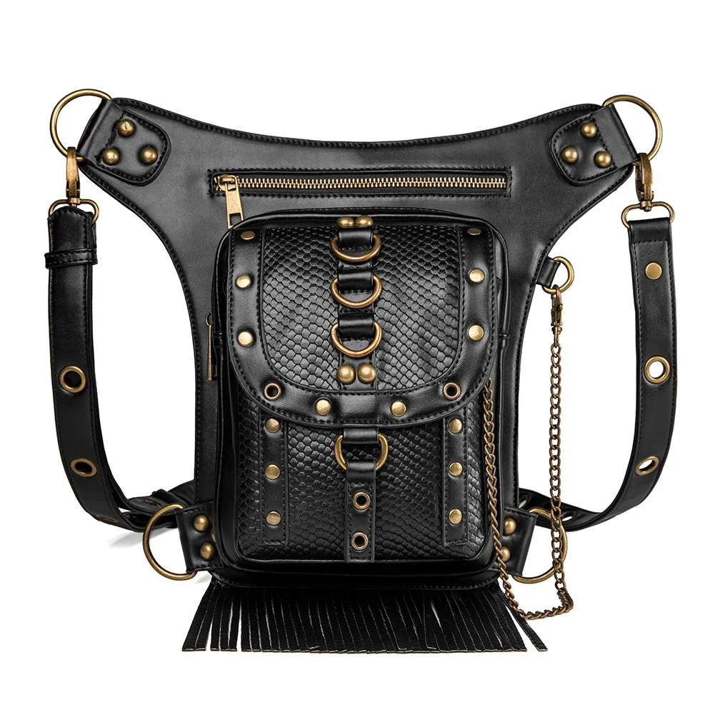 Women's bags European and American fashion steampunk retro shoulder bag diagonal waist bag Fanny Pack Leg Bag Purse Chest Bag