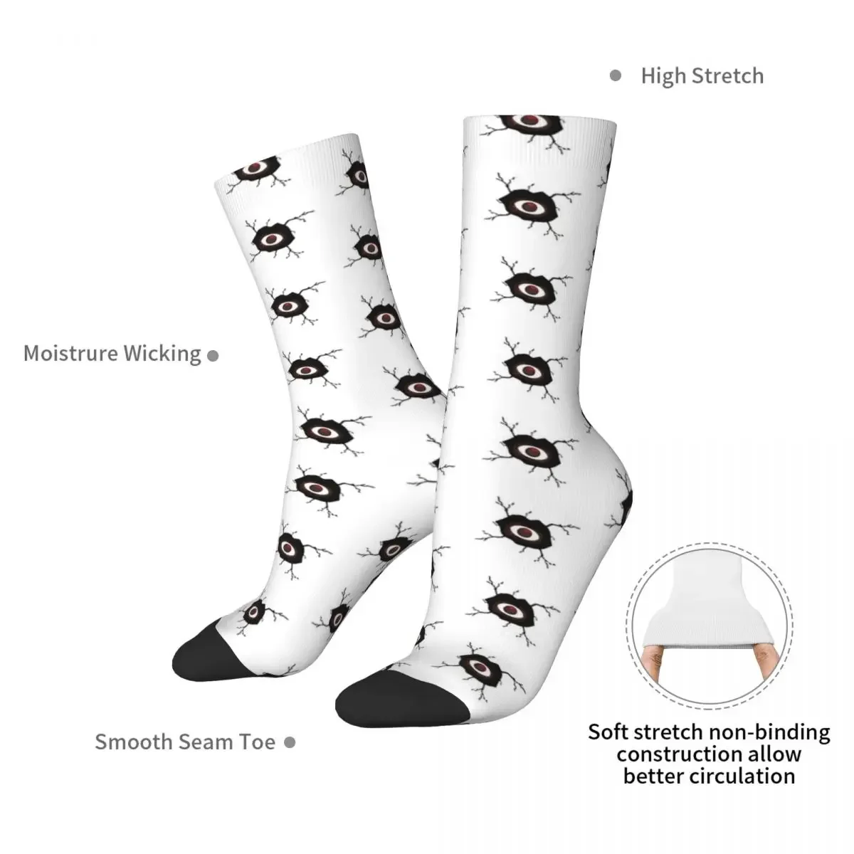 Seek Eye Hide and Seek Horror Eyes Chaussettes Harajuku, Bas super doux, Chaussettes longues toutes saisons, Cadeau d'anniversaire unisexe