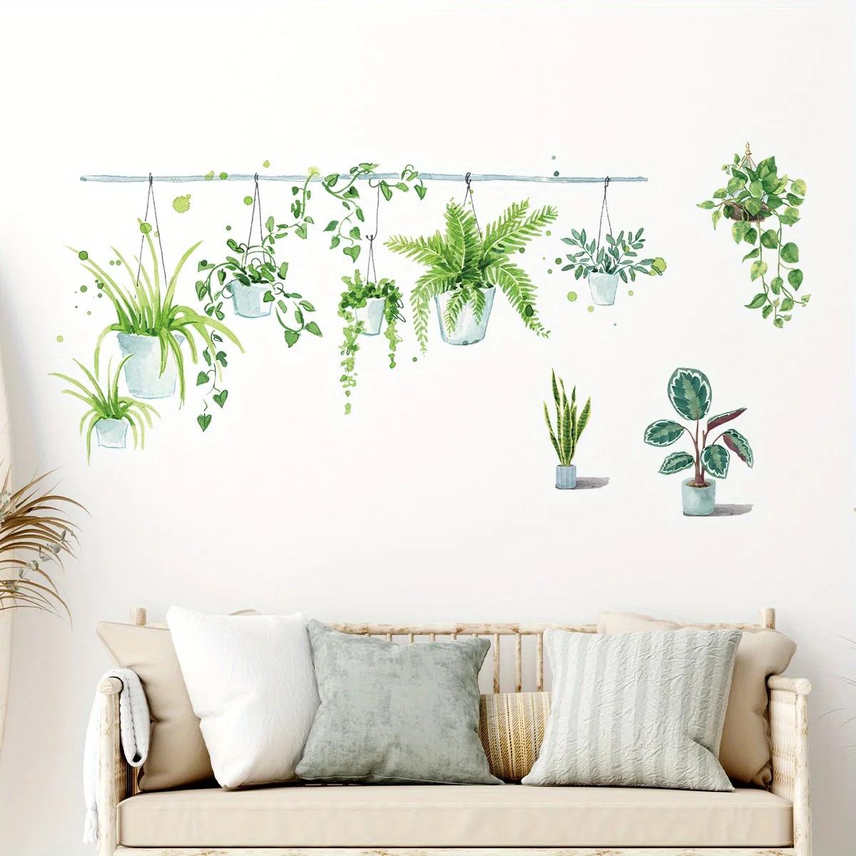 1Pc Watercolor Potted Plant Furniture Wall Sticker Children Room Decor Home Decoration Wall Decals Kids Room Bedroom Living Room