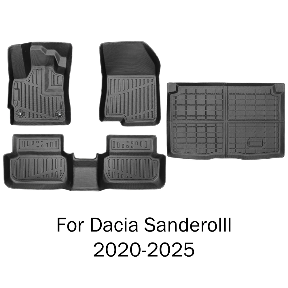 TPE-Autofußmatten für Dacia Sandero 2025 2024 2023 2022 2021 2020 Kofferraummatte Schutzmatte Bodenbelag Kofferraummatten LHD – Detail 8