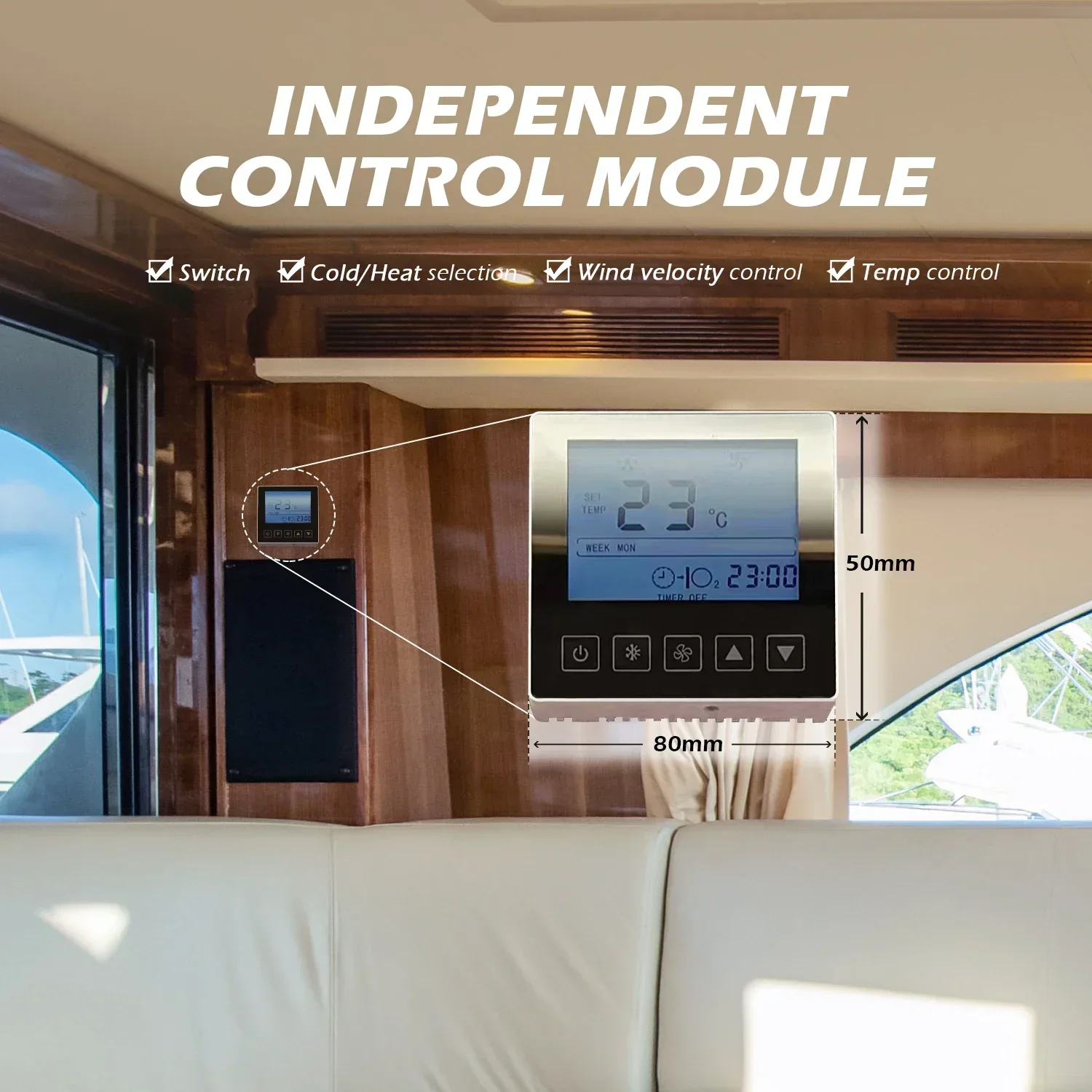 2024 Self-contained 12v Hvac Systems Air Curtain Marine Air Conditioner สําหรับเรือ 16000btu