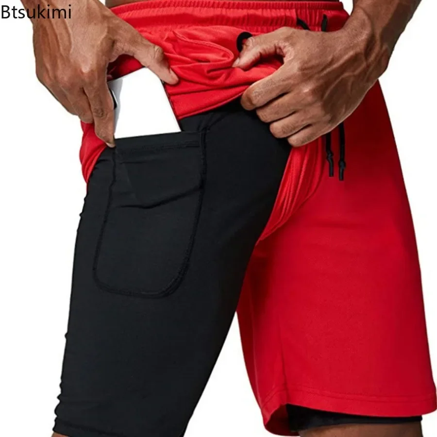 

Новинка 2025 года, мужские шорты для бега 2-в-1, модные быстросохнущие шорты для тренировок и фитнеса, летние повседневные спортивные шорты для бега, брюки