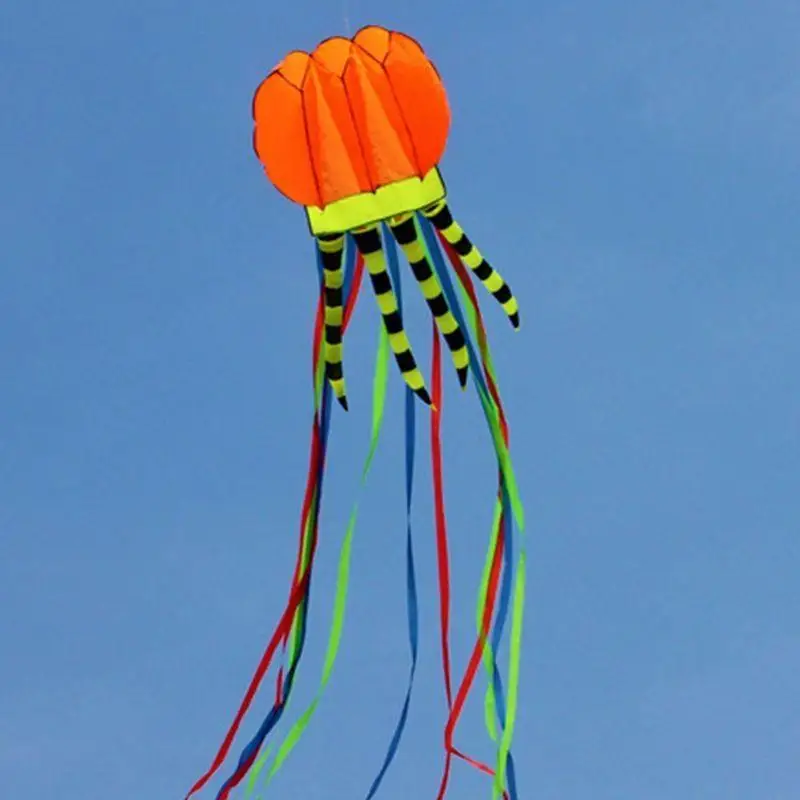 부드러운 해파리 연 단일 라인 연 무지개 긴 꼬리 연 어린이 여름 선물