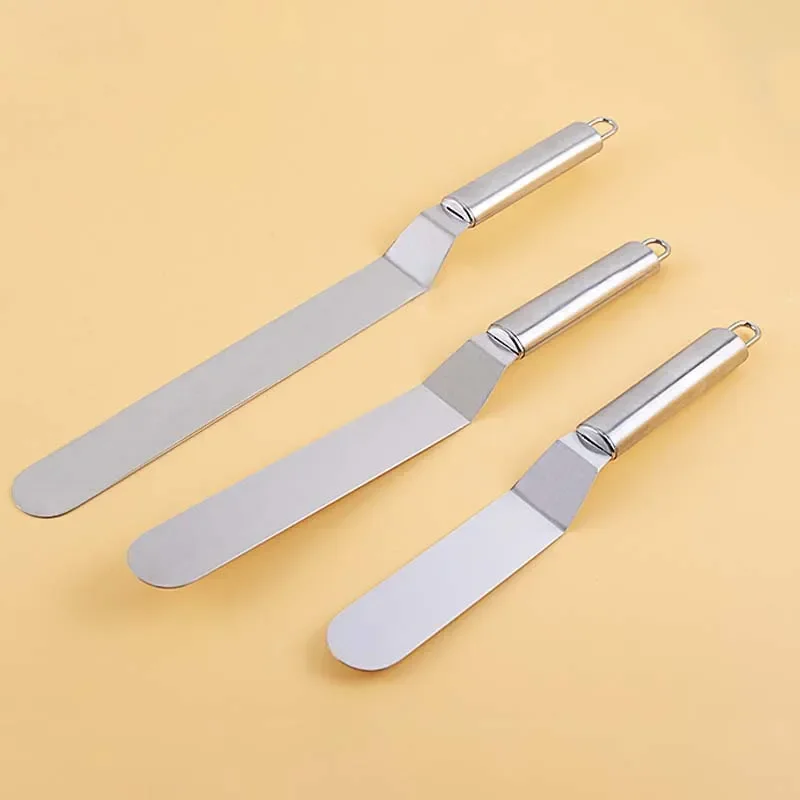 Stainless Steel Baking Pastry Spatula Portable Cream Butter Scraper Cake Decorating Accessories Kitchen Gadgets