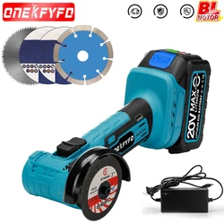 ONEKFYFD Brushless Mini 3inch 76mm Electric Angle Grinder Rechargeable 180° Rotation Polishing Machine for Makita 18V Battery