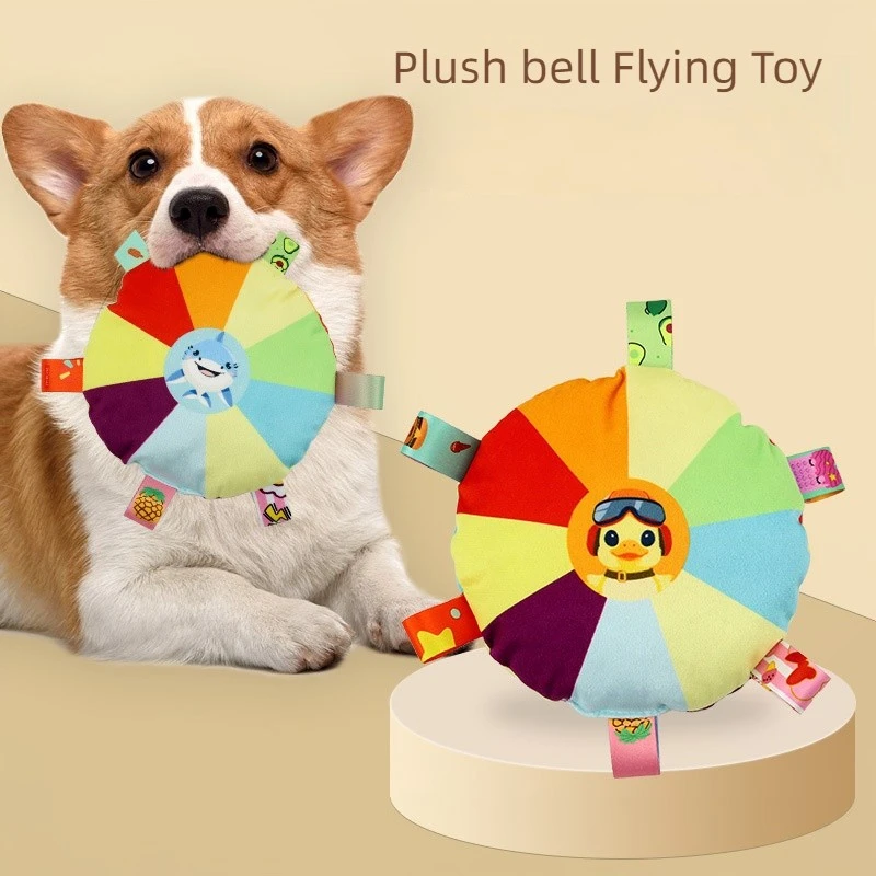 4Pcs Pack Funny Dog toy Flying Saucer Chewing Traning Flying Discs for Medium Dog Bite Resistant Pet Plush Toys Accessories