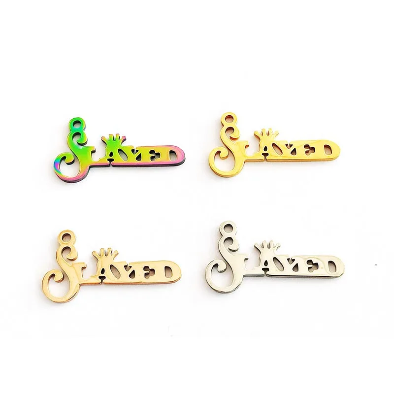 

20pcs Slayed Stainless steel Mixed One-sided Letter Charms Fit for Bracelet Bangle DIY Jewelry Making SSC018