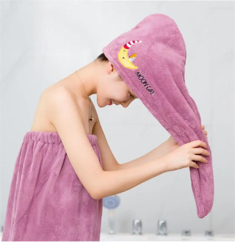 Women Microfiber Towel Hair Towel Bath Towels for Adults Home Terry Towels Bathroom Serviette De Douche Turban for Drying Hair