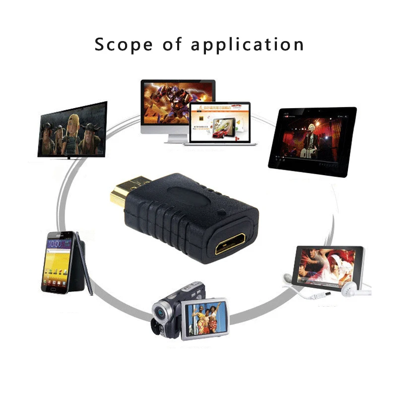 Gold-Plated 1080P Standard HDMI-Compatible to Mini HDMI-compatible Adapter Male to Female Converter for HDTV Camcorder