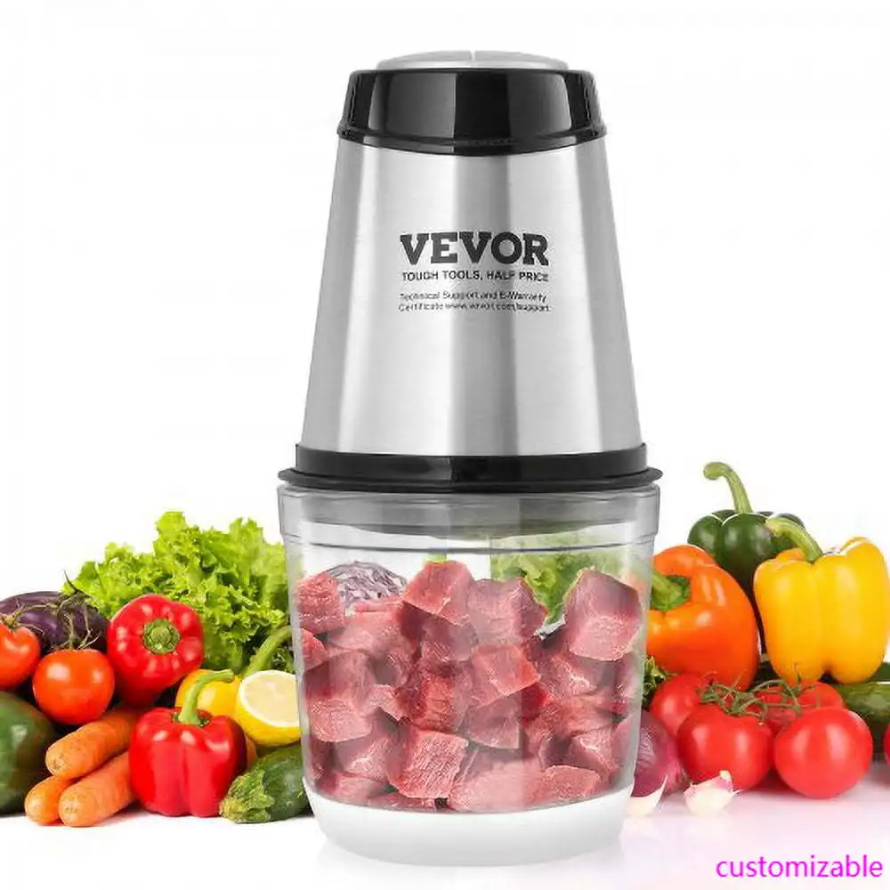 

Кухонный комбайн, электрическая мясорубка с 4-крылышками из нержавеющей стали, стеклянная чаша на 2,5 чашки, электрический измельчитель мощностью 400 Вт