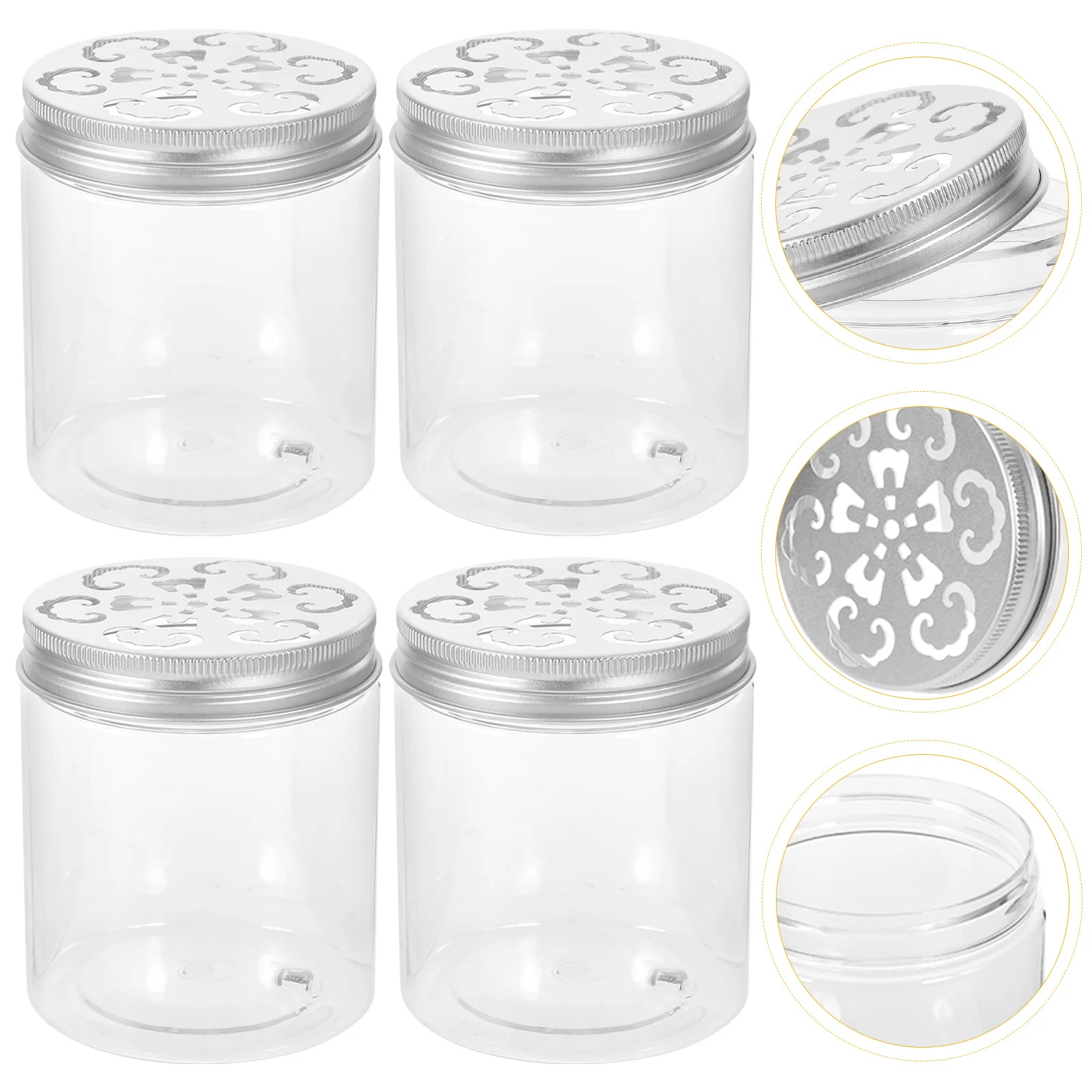 

6Pcs Small Clear Food Storage Jars Transparent Airtight Organizer Case Kitchen Pantry Tea Sugar Nut Container Stackable