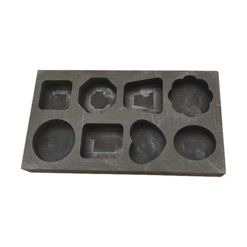 Graphite Ingot Mold Crucible Bar Square Round Graphite Casting Mould for Gold Silver Metal Melting Refining Tool