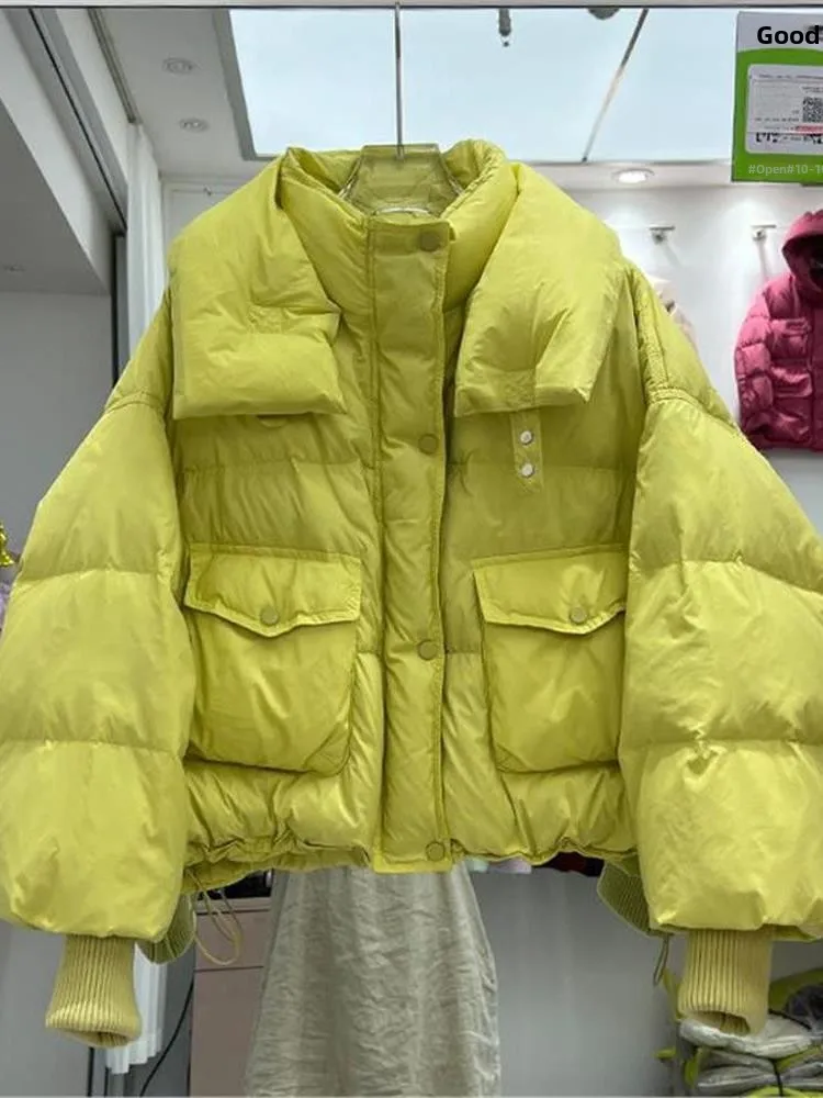 

Women's ort Puffer Jaet Du down Thiened Bread Sle Casual Faion Warm Coat European Design Winter New Arrival