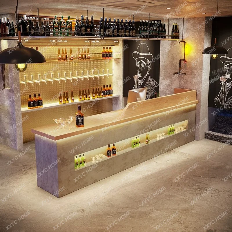 Solid wood bar table checkout page restaurant restaurant barbecue hot pot front desk homestay coffee milk tea barbecue