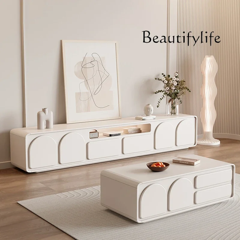 Mueble para TV Y, Color Blanco Crema, con Chimenea, Gabinetes para Monitor, Moderno, de Lujo, para Salón, Soporte de Piso para TV, Decoración del Hogar
