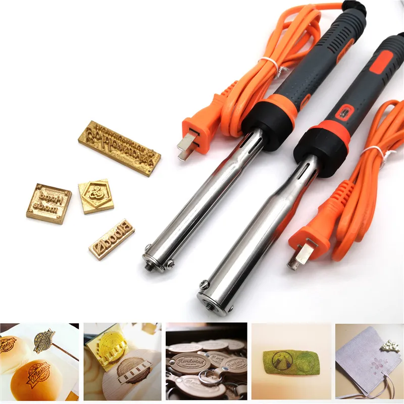 80W/150W 110V 220V Leather Wood Branding Iron LOGO Brass Stamp Heating Tool Electric Iron Stamping Embossing Heater Heat Stamps