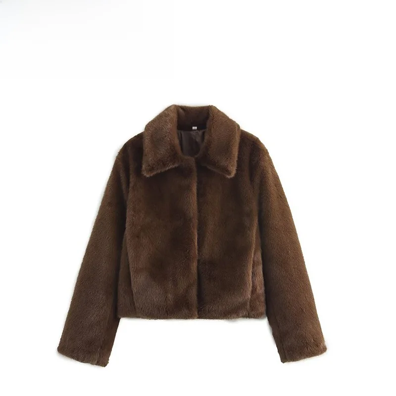 

Повседневное коричневое дэт для женщин, модное универсальное простое осеннее новое поступление, женское пальто из полиэфирного волокна