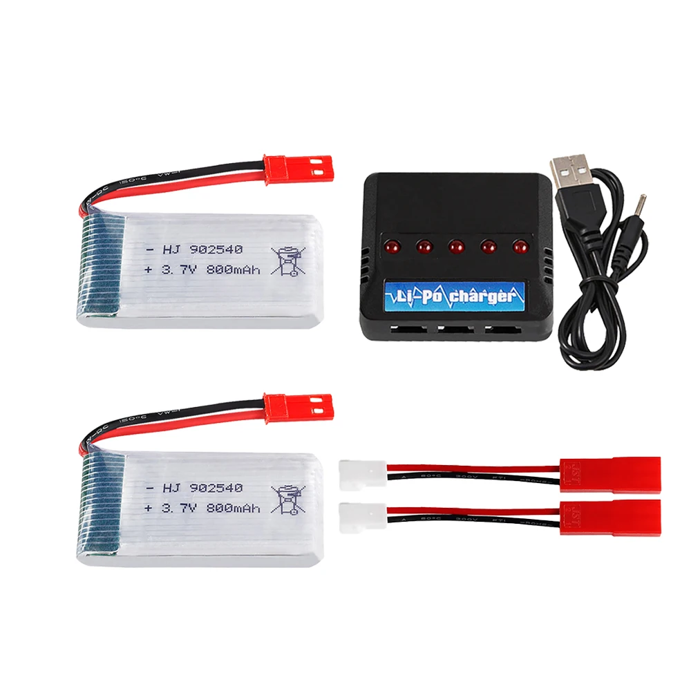 902540 3.7V 800mAh batteria Lipo con caricabatterie per MJX R/C X400 X500 X800 HJ819 X25 batteria RC Quadcopter Drone pezzo di ricambio JST