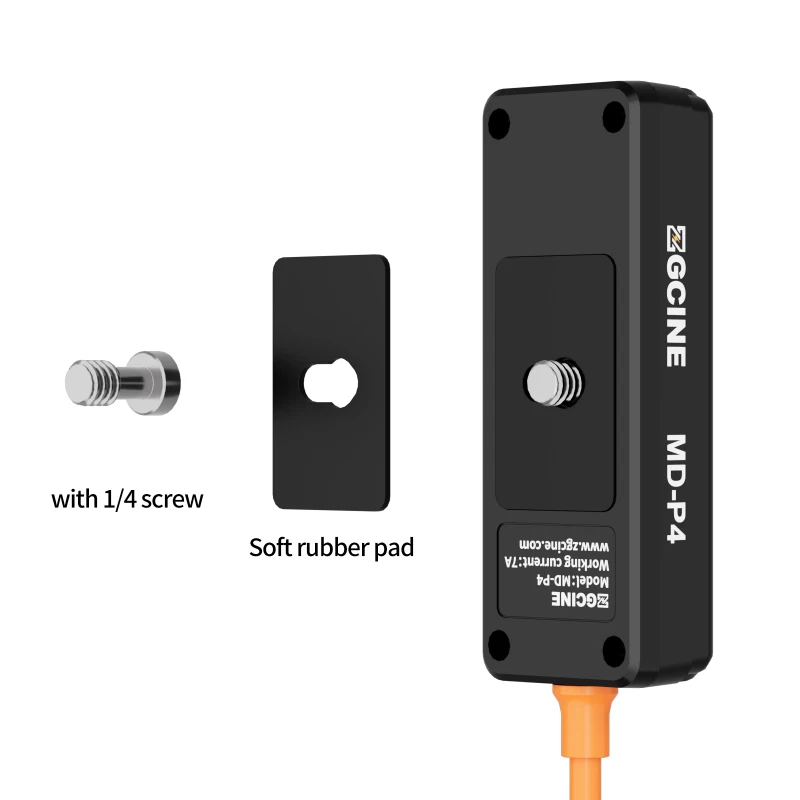 ZGCINE MD-P4 D-Tap Splitter Cable 180° Rotatable D-Tap Male Plug to 4 D-Tap Female Ports Power Supply for V-mount Battery