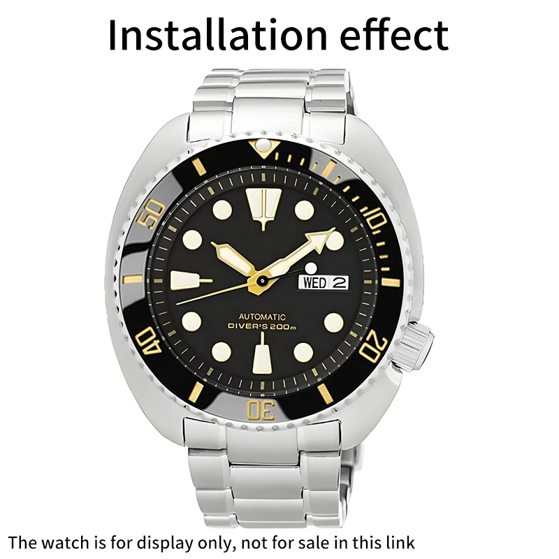 سلحفاة SKX مصقول الصلب إنهاء ساعة حافظة فضية MOD NH35 NH36 4R36 ساعات من الفولاذ المقاوم للصدأ حالات أجزاء الحركة مع حلقة الفصل