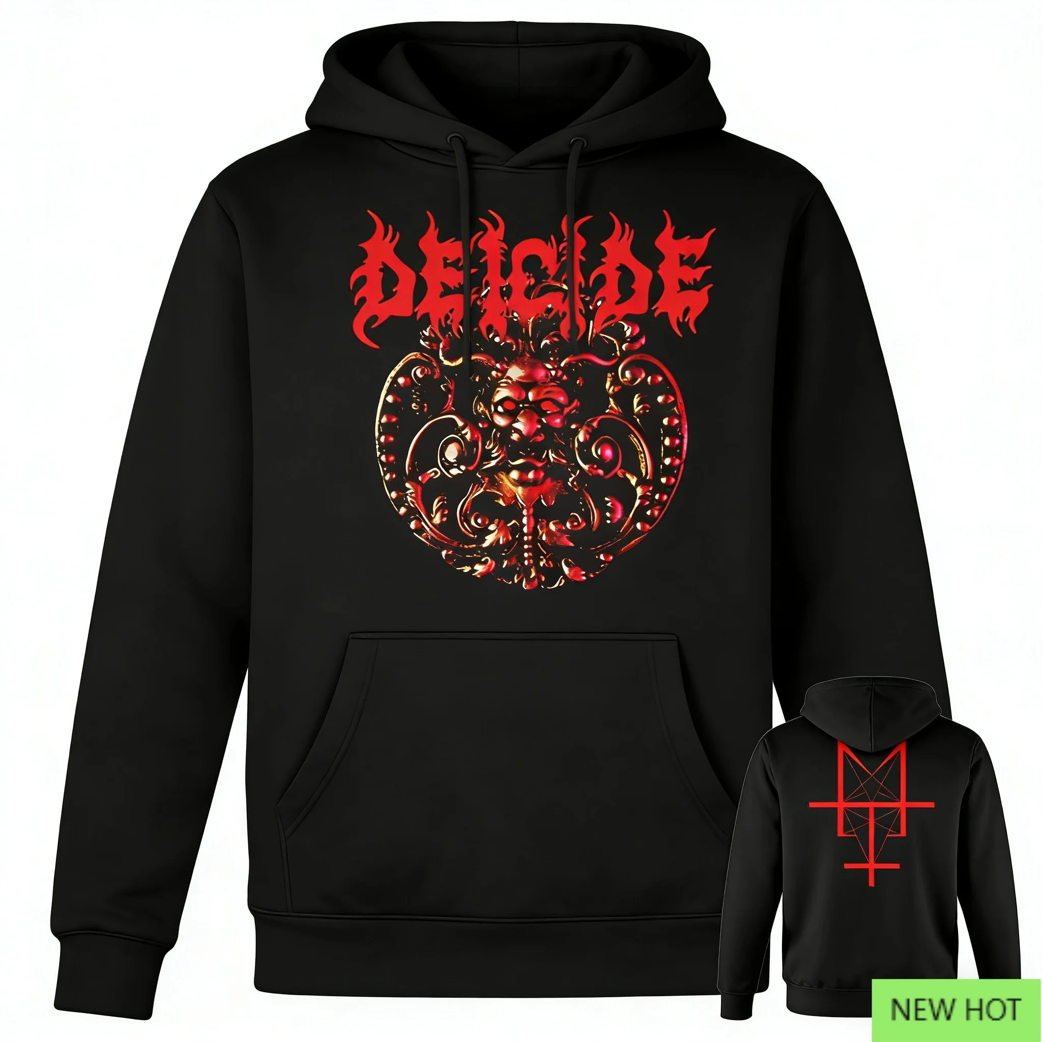 Deicide Dark Element Hoodie, Death Metal Sweatshirt, Perfect for Fans Who Love US Death Metal & Extreme Dark Vibe