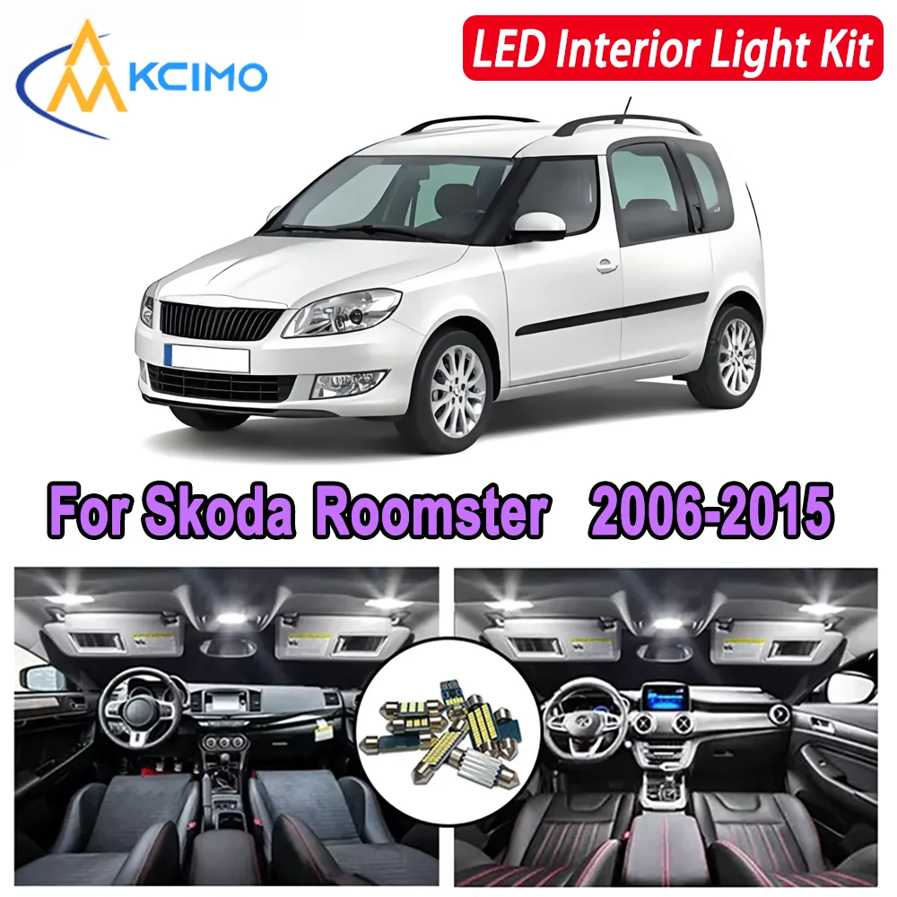

Kcimo LED For Skoda Roomster (2006-2015) Premium Bright LED Interior Dome Map Trunk Light Kit Car Led Lamps New Car LED Lights