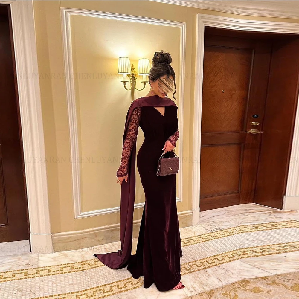 

MOLISA Вечернее платье по индивидуальному заказу с v-образным вырезом, длинные шелковые шарфы, халаты с длинными рукавами, кружевные вечерние платья длиной до пола, 2025 г.