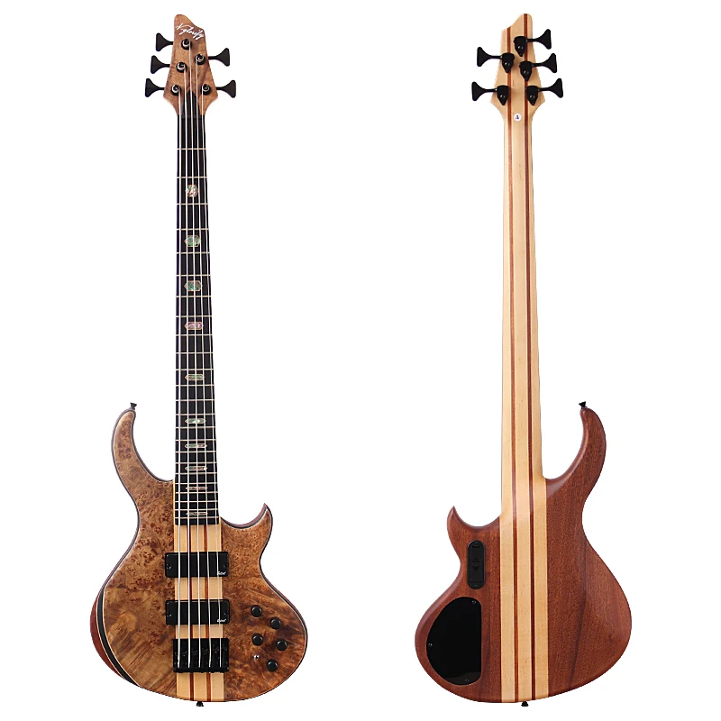 شجرة العقدة الرقبة العليا من خلال الغيتار الكهربائي 43 بوصة 6 سلسلة 5 سلسلة ماتي مع مفتاح نشط وسلبي جودة عالية