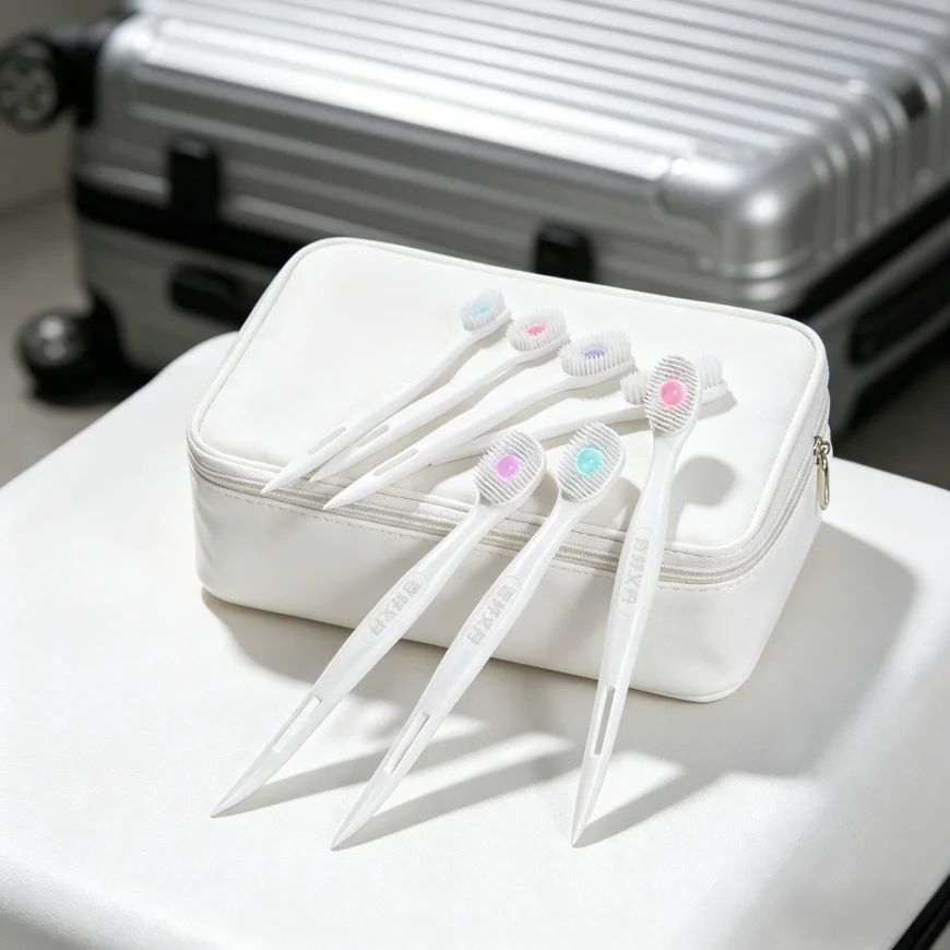 20PCS Portable Travel Toothbrush Mini Exploded Bead Toothbrush Disposable Adult Cleaning Toothbrush Individually Packaged