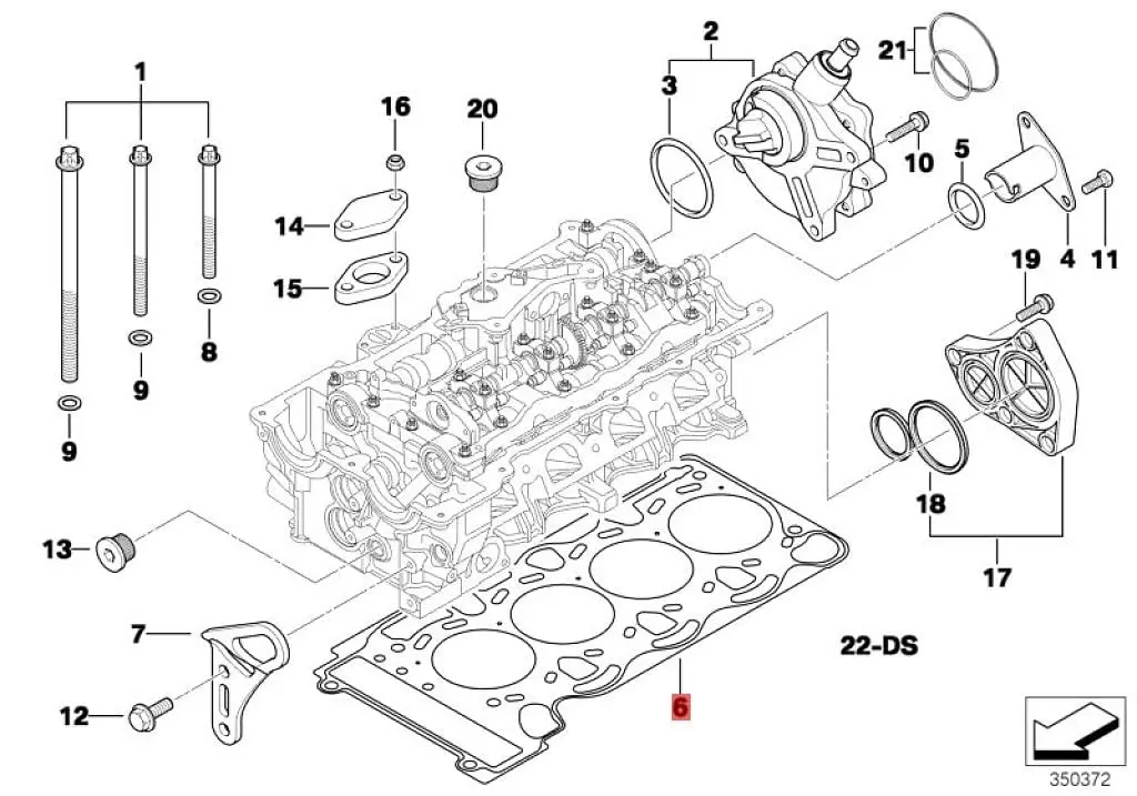 LINK-LOCK Cylinder Head Gasket 11127563412 for BMW N46 Engine 1 Series 3 Series 118I 120I 318I 320I 520I X1 X3 Z4 E82 E87 E90 E9