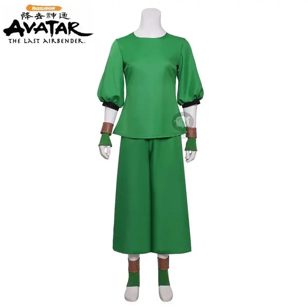 Toph Beifong Cosplay Costume Adult Halloween Costume Green Full Set Any Size - view 2
