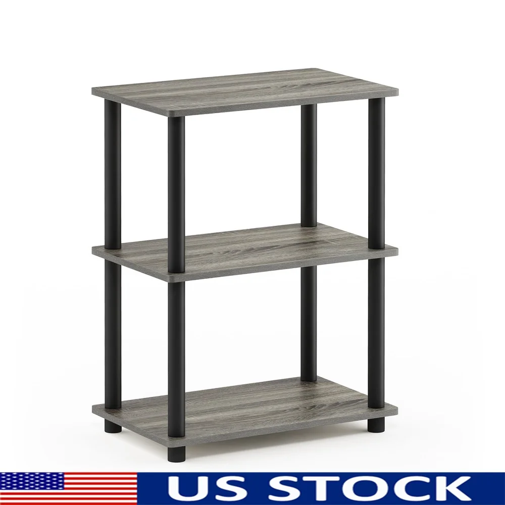 

No Tool 3-Tier Storage Shelf MDF PVC Tubes Freestanding Indoor Use Rounded Edge Design Easy Assembly Space Saving Home Decor