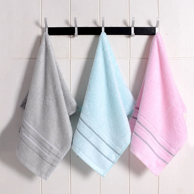 2/4 PCS Wholesale Bamboo Fiber Towel Sets Solid Thickening Small Hand Towel Children Bathroom Wash Face Towel 타월 Serviettes Pink