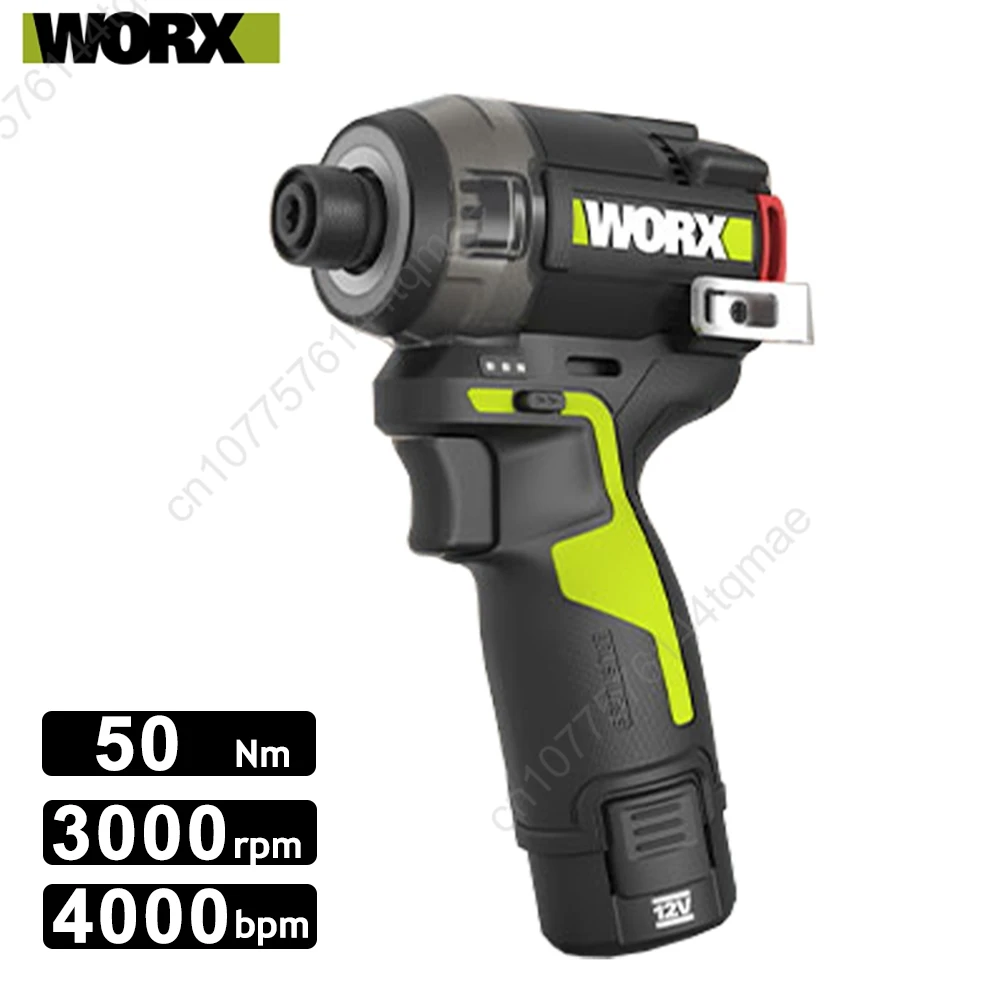 Taladro eléctrico WORX a presión de aceite, 12V, WU138, 50Nm, 1300rpm, 4000bpm, Motor sin escobillas, embrague inteligente, herramientas eléctricas para trabajar metales