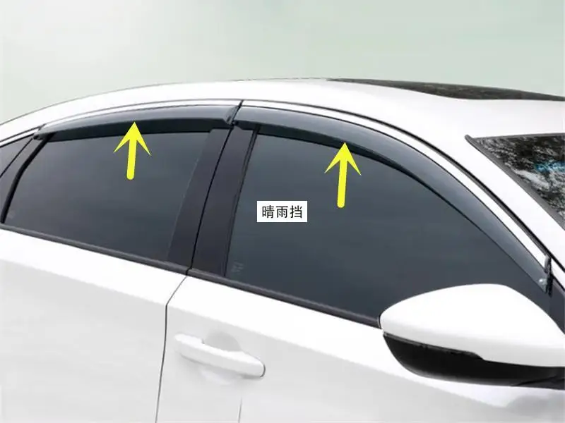 Car Style Window Visor Sun Rain Guard Vent Smoke Cover Deflector Awning Shelter Accessories For Honda Inspire Accord 11th 2023 +