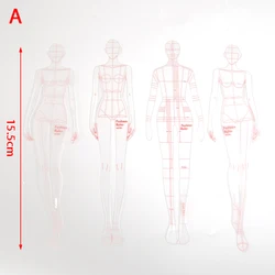 4pcs/set Women Fashion Drawing Ruler Figure Drawing Template For Fashion Design Fashion Illustration Sketch Template Tool Kit