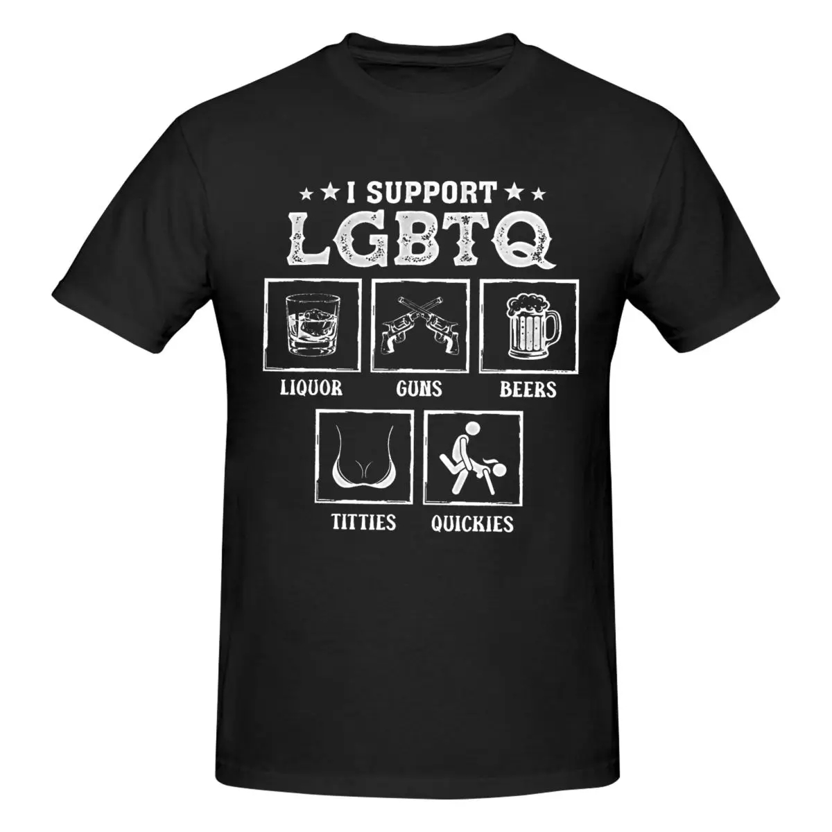 Funny I Support LGBTQ Liquor Beer Titties Quickies Awesome T Shirts Graphic Y2K Summer Tees Mens Women T Shirts Tops