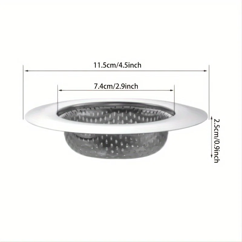 2pcs Kitchen Sink Strainer, Stainless Steel Sink Drain Strainer, Large Wide Rim 4.5