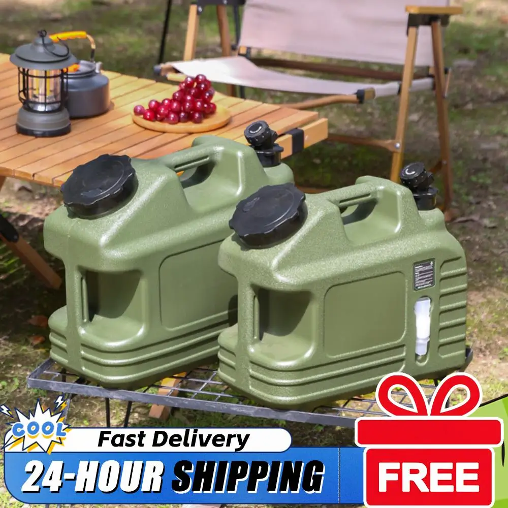 

18L Camping Water Jug Large Capacity Emergency Water Storage Bucket with Detachable Faucet for Camping Fishing Picnic Hiking