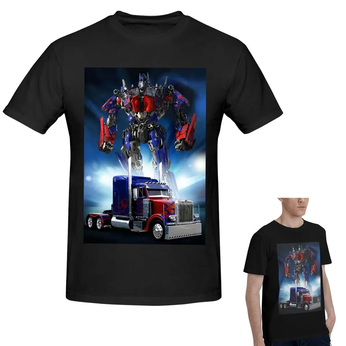

Футболка Optimus Prime из 100% хлопка, мужская модная футболка большого размера, мужские летние рубашки с круглым вырезом, топы, S-6XL
