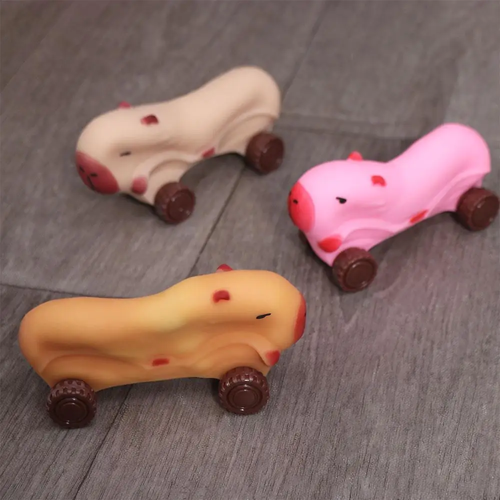 Stretchable Car Capybara Squeeze Toy with Wheel High Elasticity Capybara Fidget Toy Elongate Kneading Cute Pinch Toy