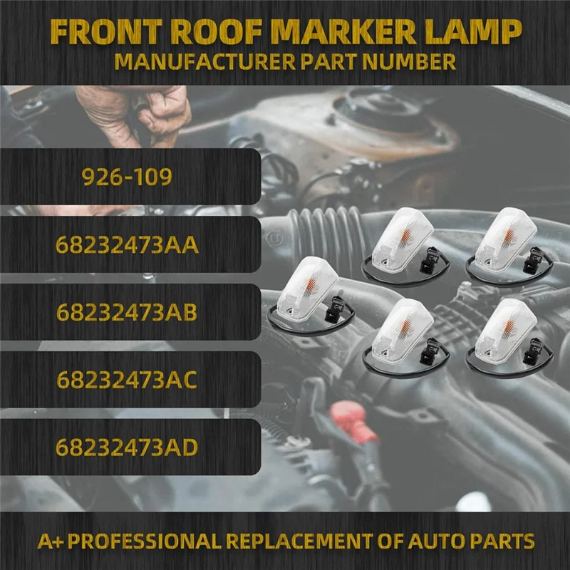 

AT92-Front Roof Marker Lamp For Dodge Ram Promaster 1500 2500 3500 2014-2023 Roof Running Light