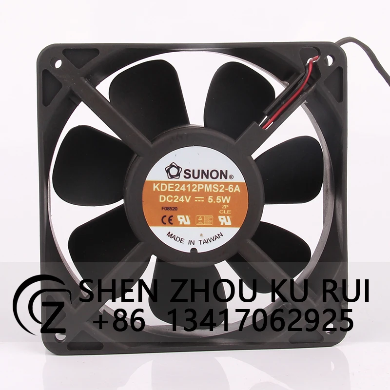 Case Fan for SUNON KDE2412PMS2-6A 120*120*38MM DC24V 5.5W 12038 High Airflow Inverter Cooling Fan