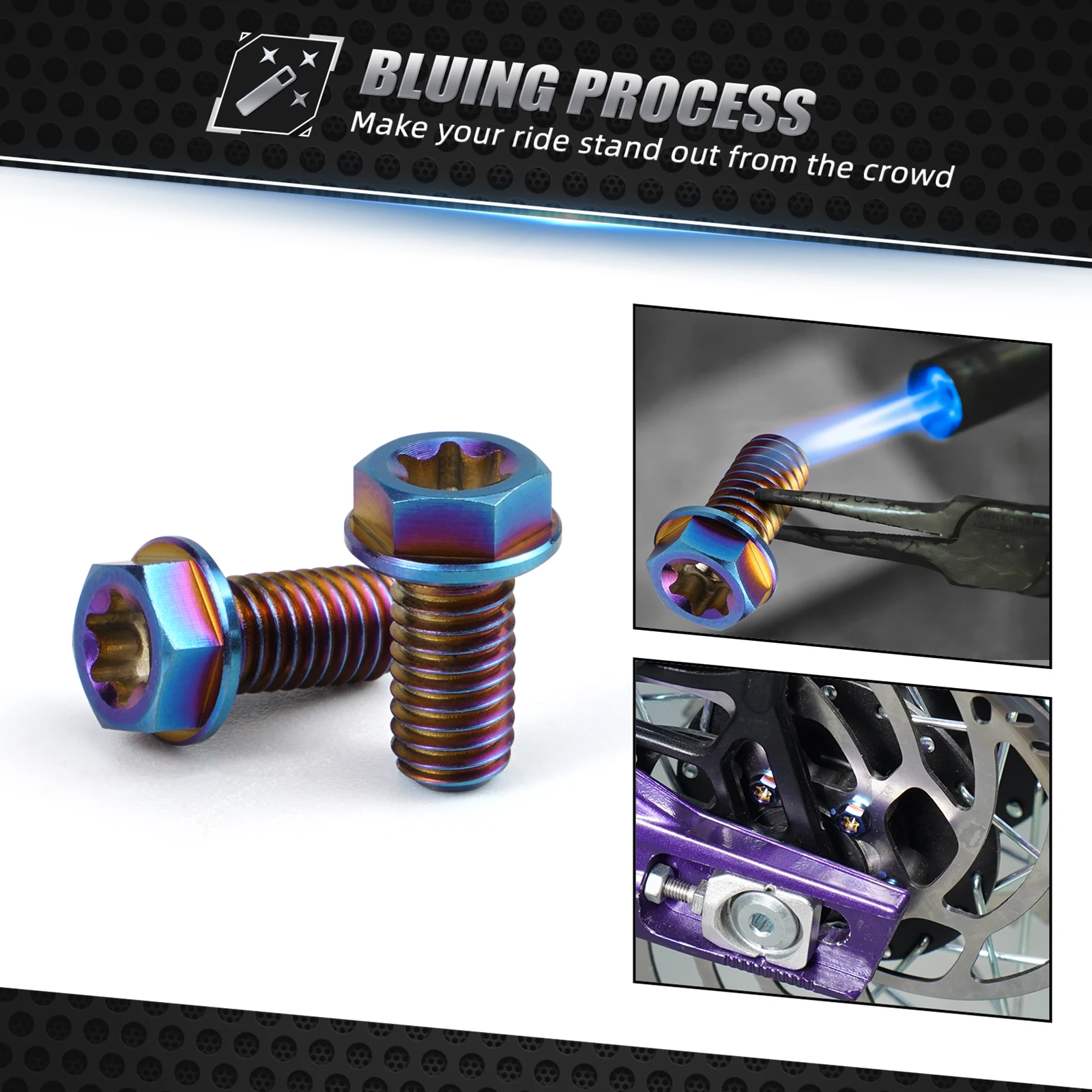 NICECNC ل Surron دراجة كهربائية M6 قرص فرامل خلفي وسادة مسامير عدة ل 2025 2024 2023 Sur-Ron ضوء النحل X S L1E Segway X160 X260 #4