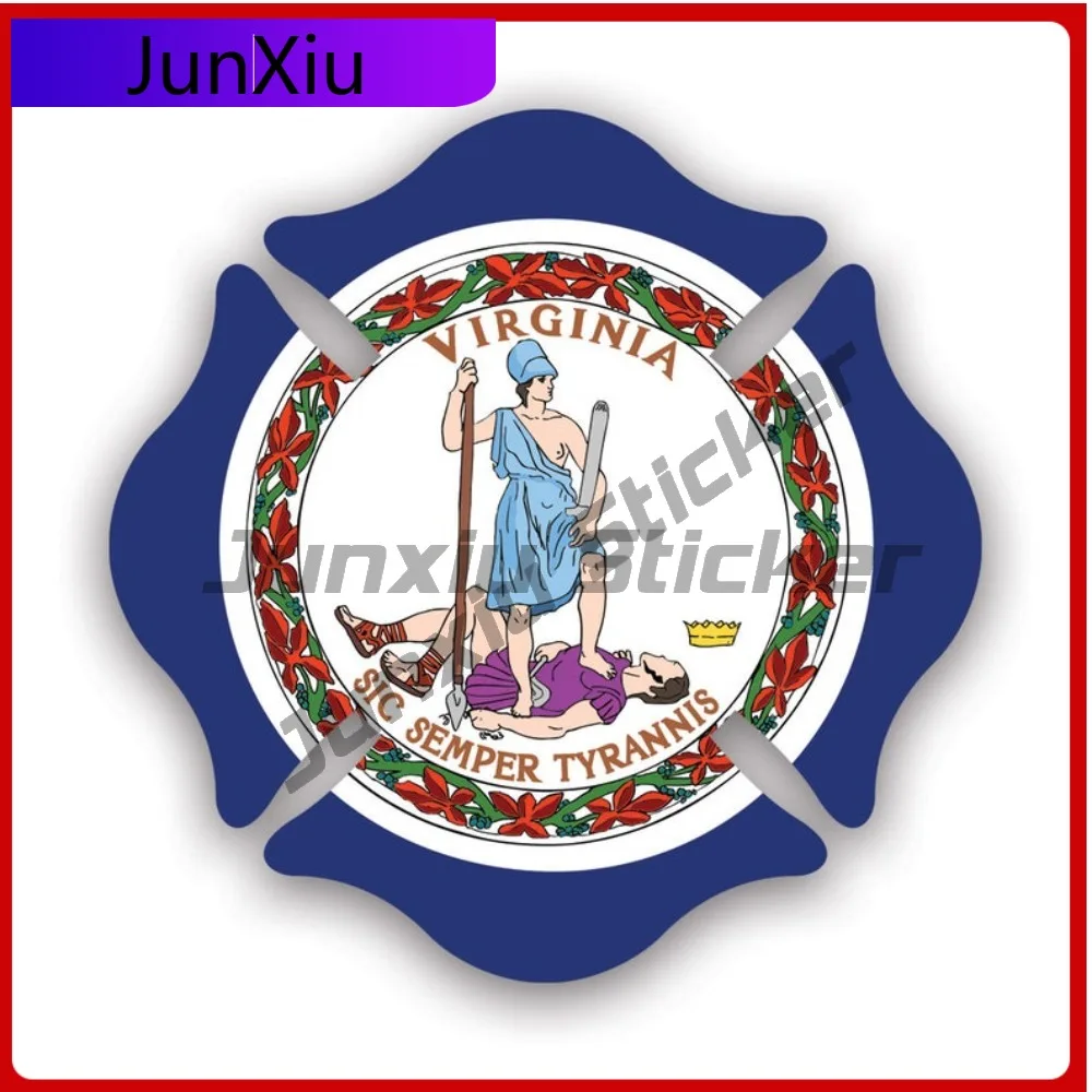 

Virginia State Maltese Waterproof Scratch Resistant Cartoon For Laptop Motorcycle Truck Self Adhesive Easy To Remove Decoration