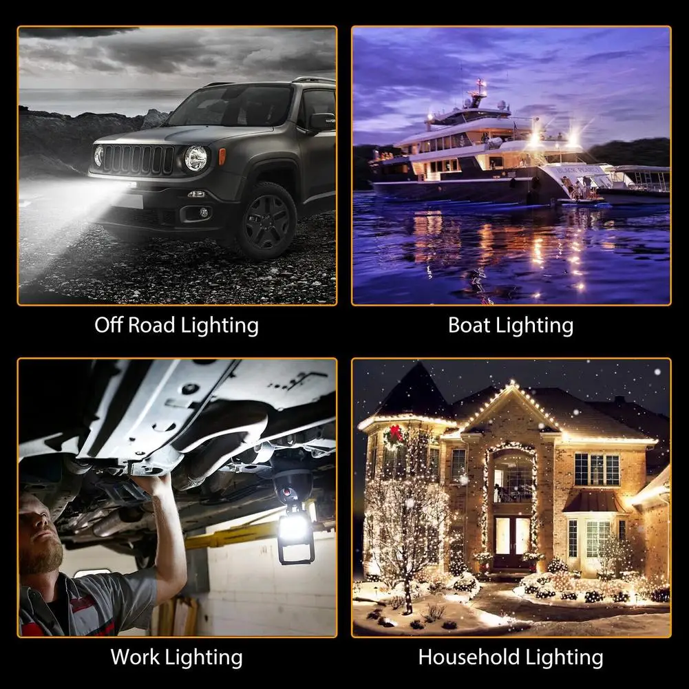 800W 7 Inch Offroad Car Work Light Spotlight Daytime Running Light 12V 6500K Flood Beam for Jeep 4x4 ATV 4WD SUV Car Styling